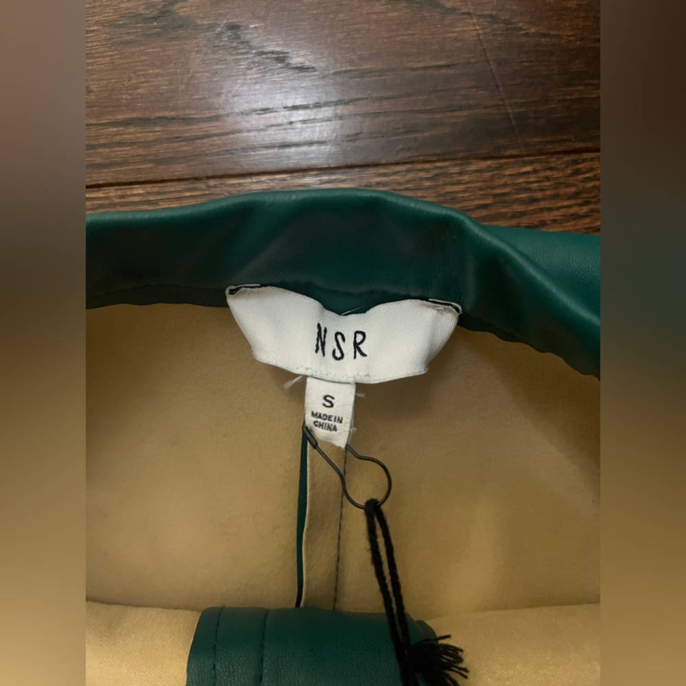 NSR Teal faux Leather Pencil Skirt - Picture 3 of 5